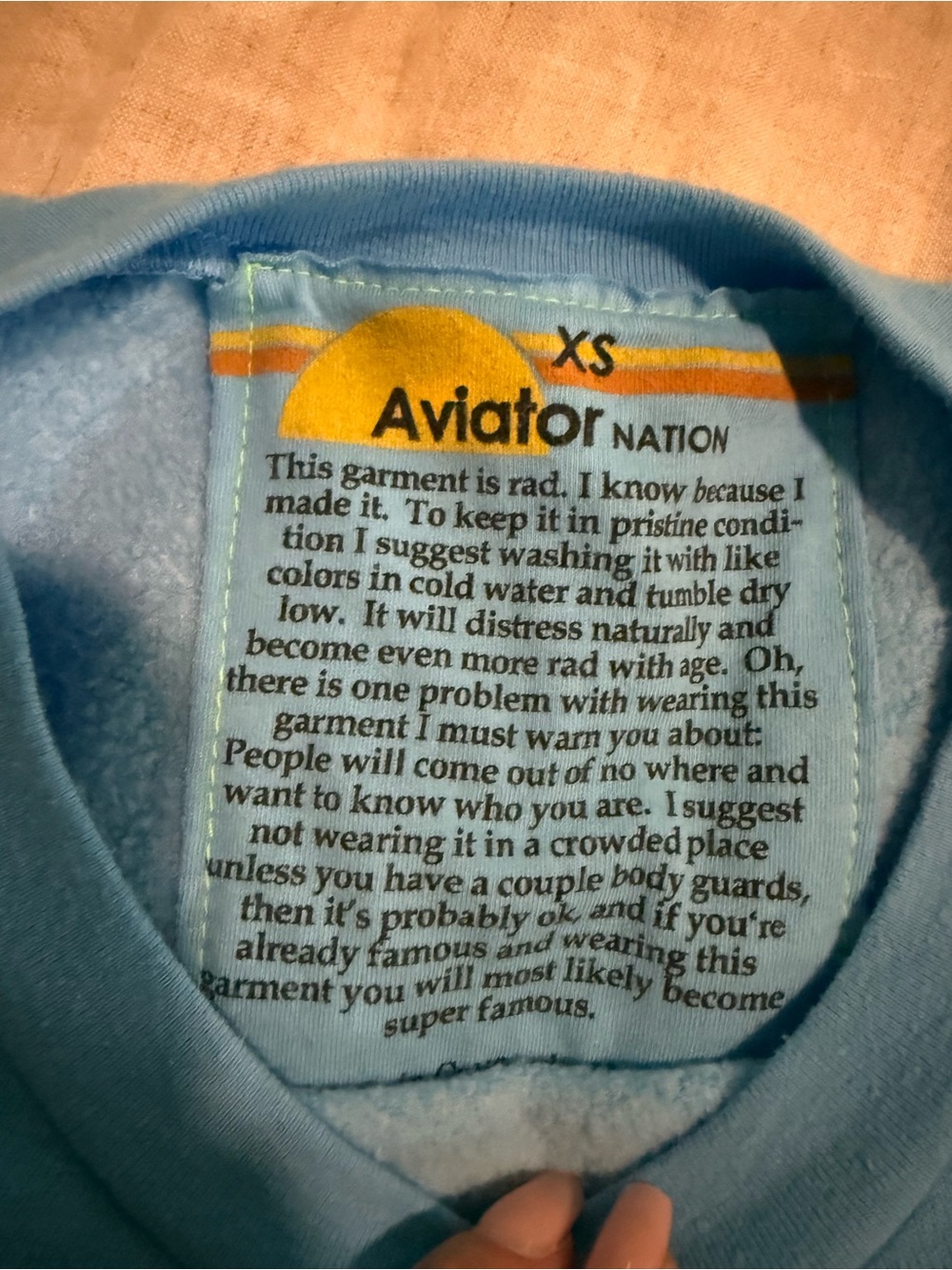 Aviator Nation Light Blue Crewneck with Navy Lettering Backstreet Boys, new - Picture 5 of 5